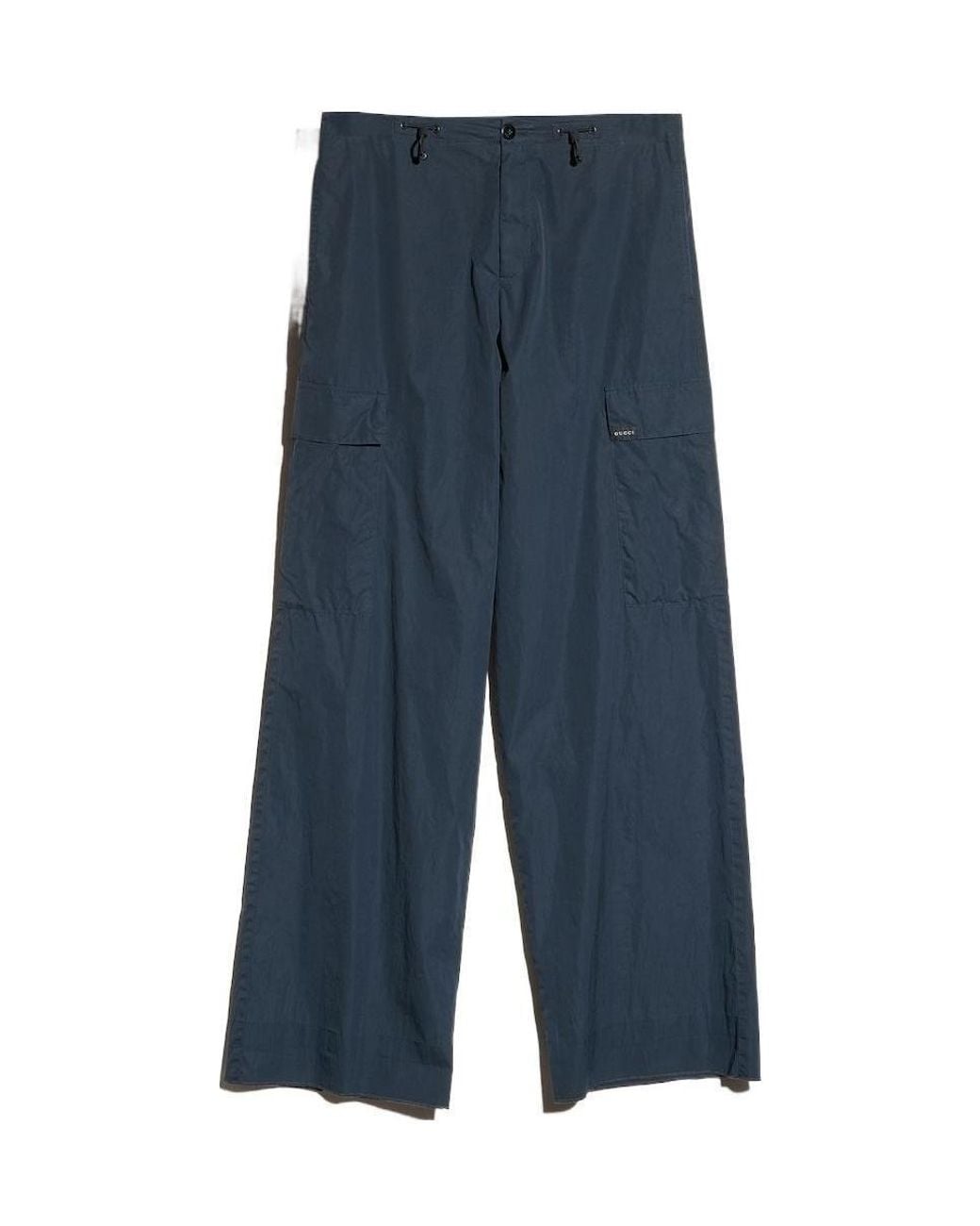 Gucci Blue Drawstring Cargo Pants for men