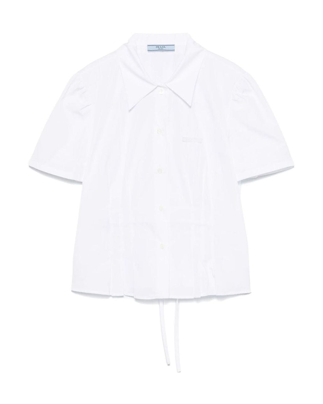 Prada White Short-Sleeved Poplin Shirt