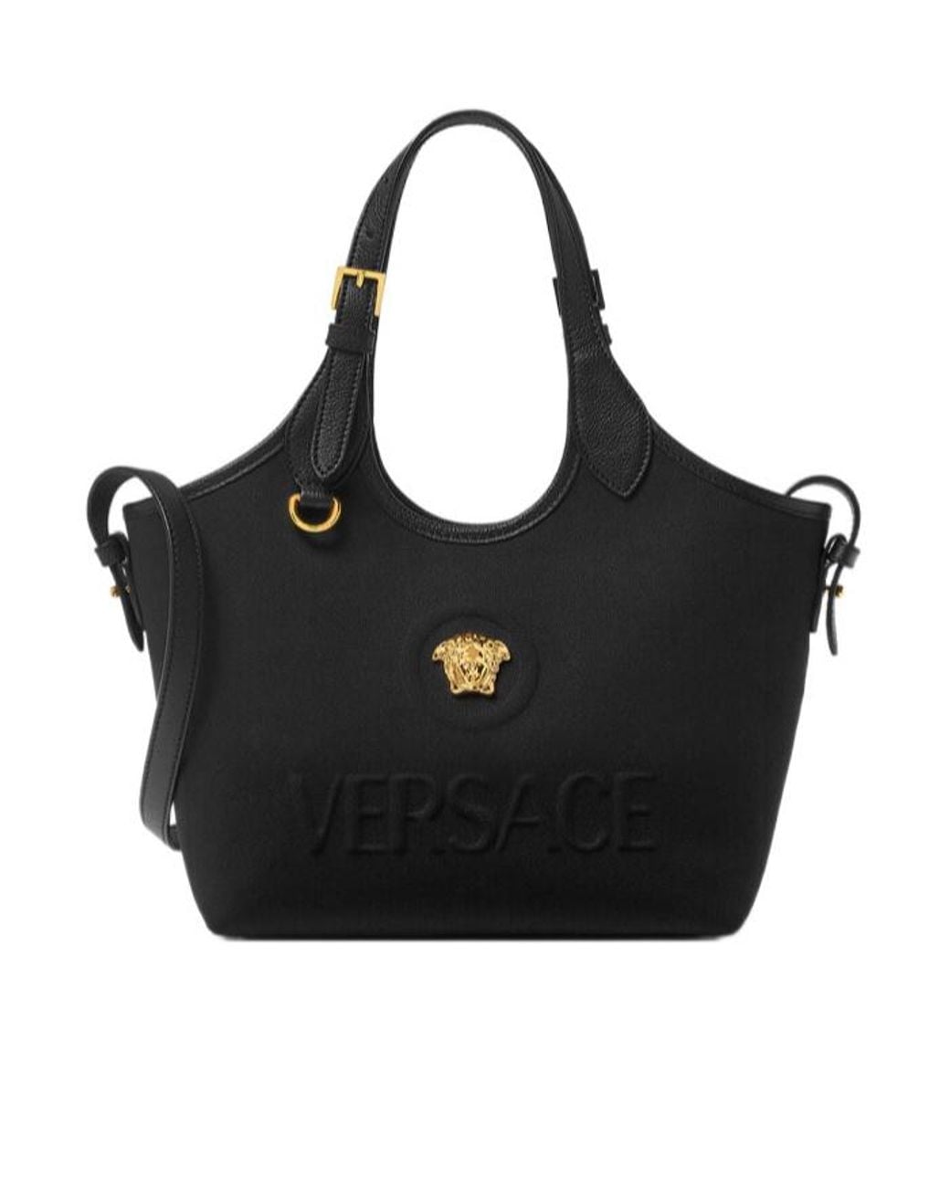 Versace Black La Medusa Mini Tote Bag