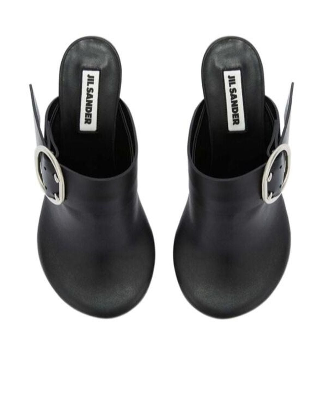 Jil Sander Black Buckled Heeled Mules