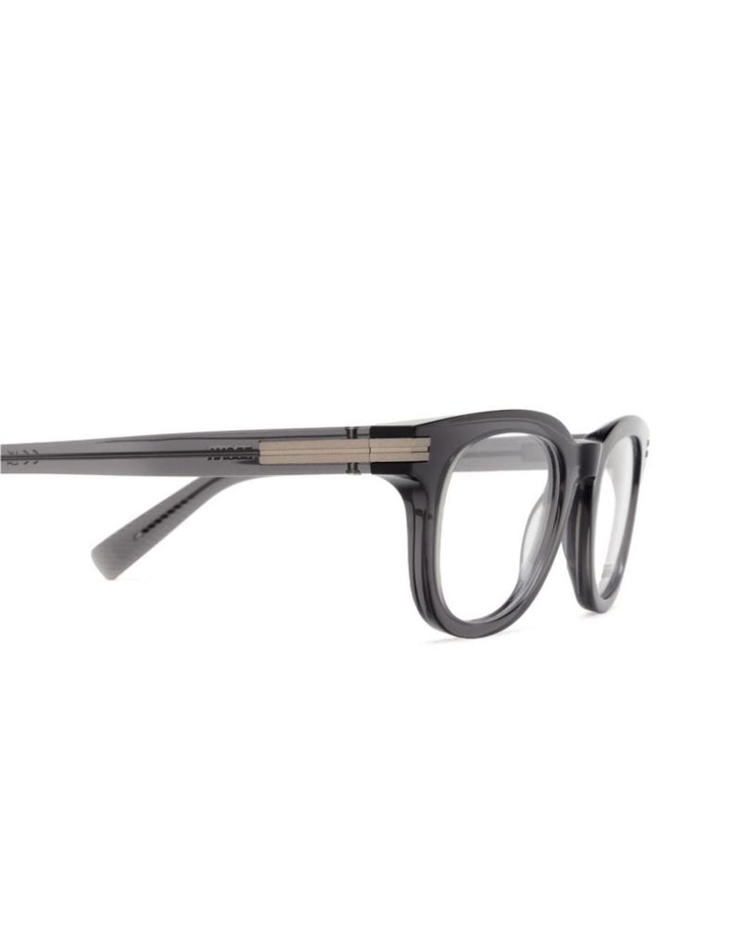 Zegna Metallic Square Frame Glasses for men