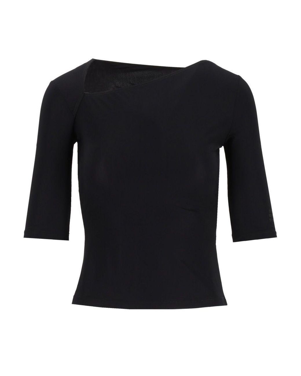 MM6 by Maison Margiela Black Asymmetric Jersey Top