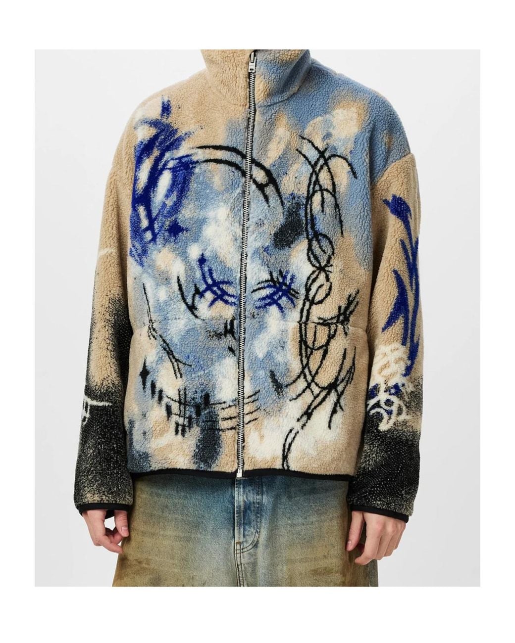 Acne Blue Teddy Jacquard Casual Jacket for men