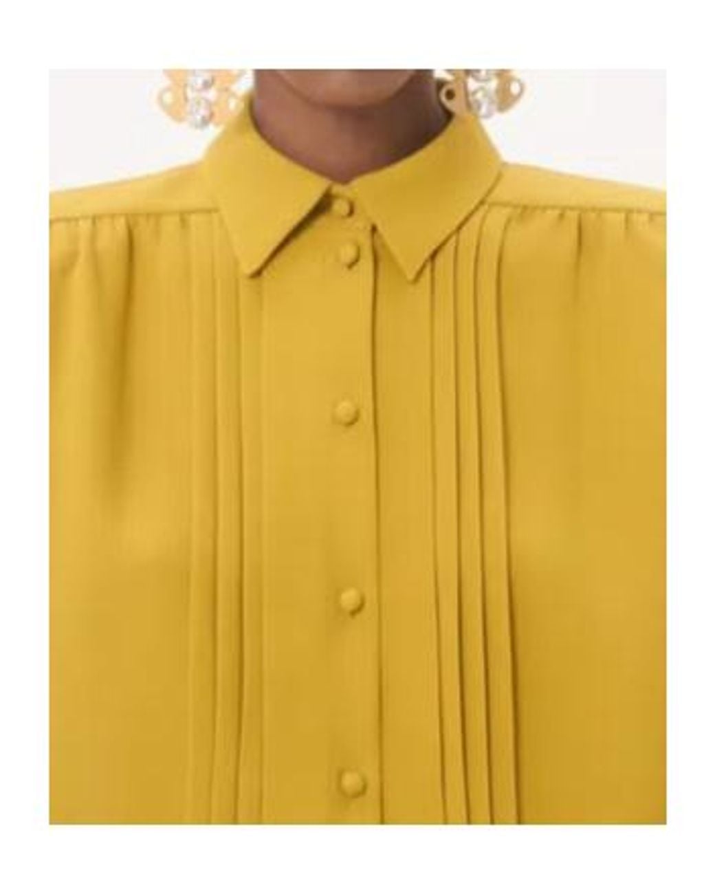 Valentino Yellow Cady Couture Button-Up Shirt