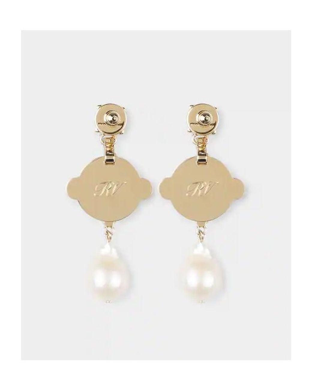 Roger Vivier White Disco Earrings