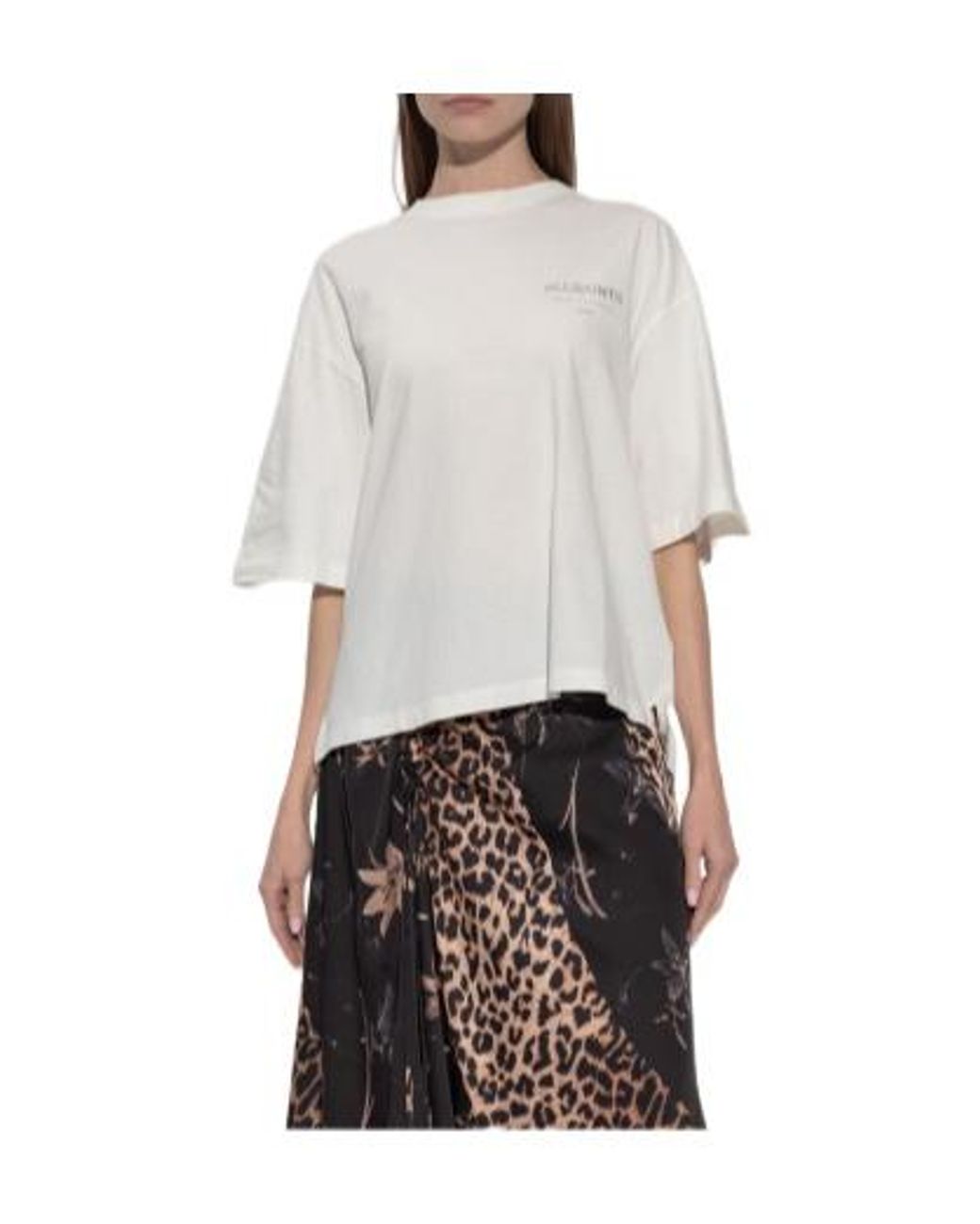 AllSaints White Solid Color Casual T-Shirt