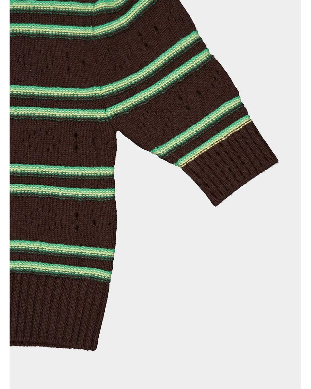 Marni Green Openwork Knit Sweater