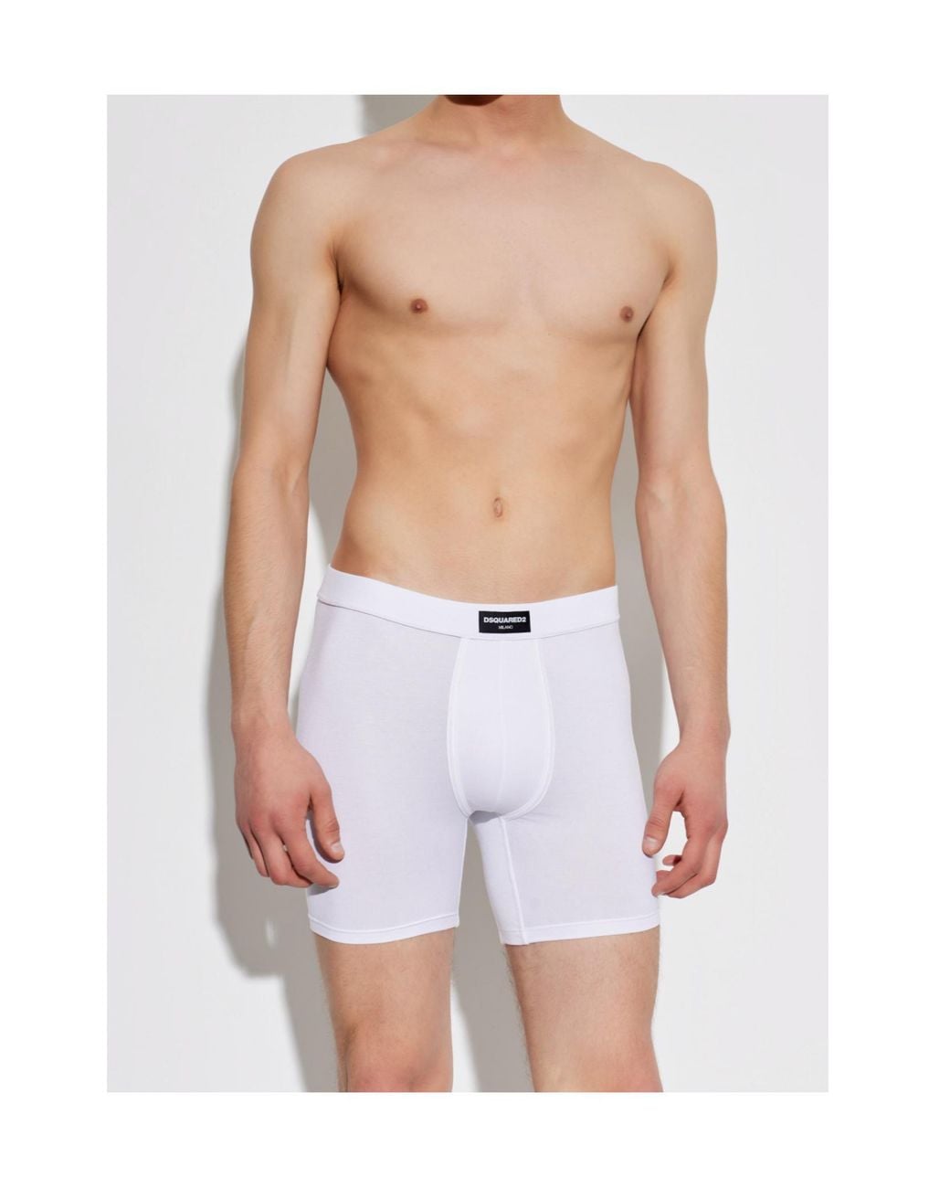 DSquared² White Logo-Patch Boxers for men