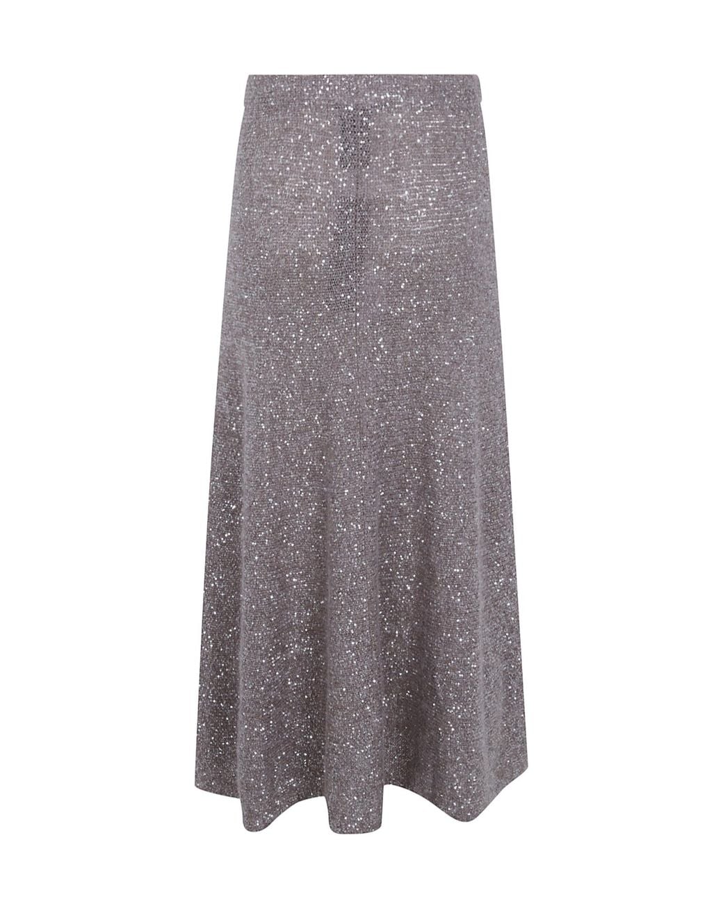 D.exterior Gray Sequin-Embellished Skirt