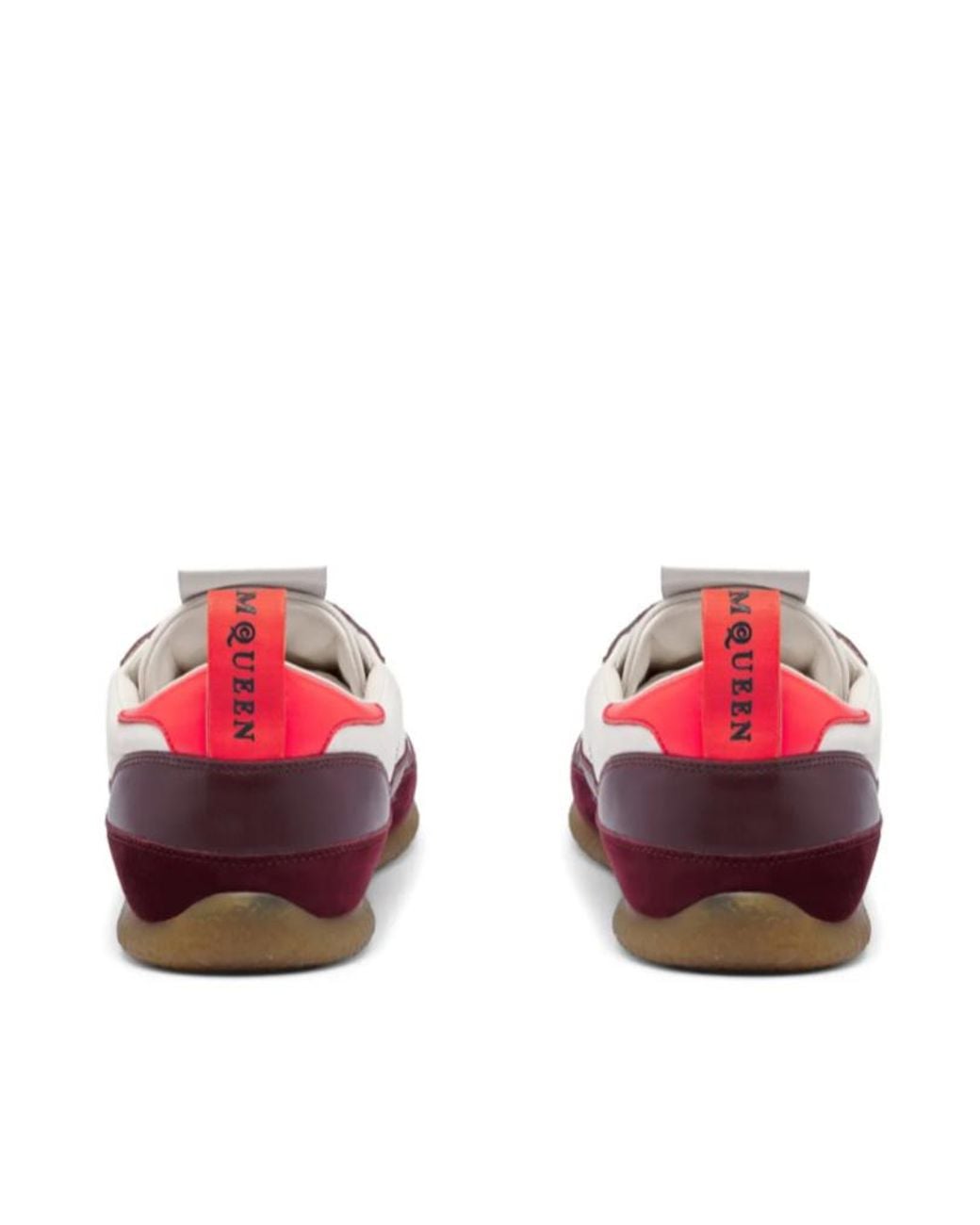 McQueen Red Ec1 Panelled Suede-Trim Sneakers