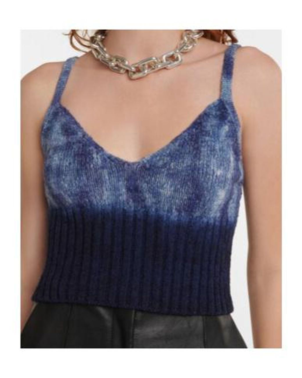 Altuzarra Blue Sim Tie-Dye Silk Crop Top