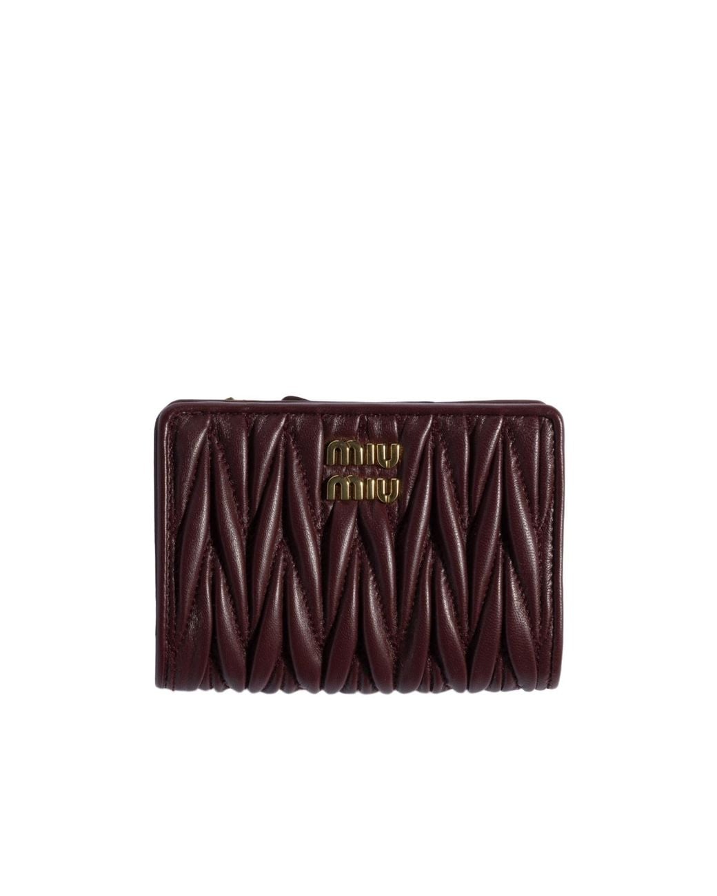 Miu Miu Purple Matelassé Nappa Leather Small Wallet