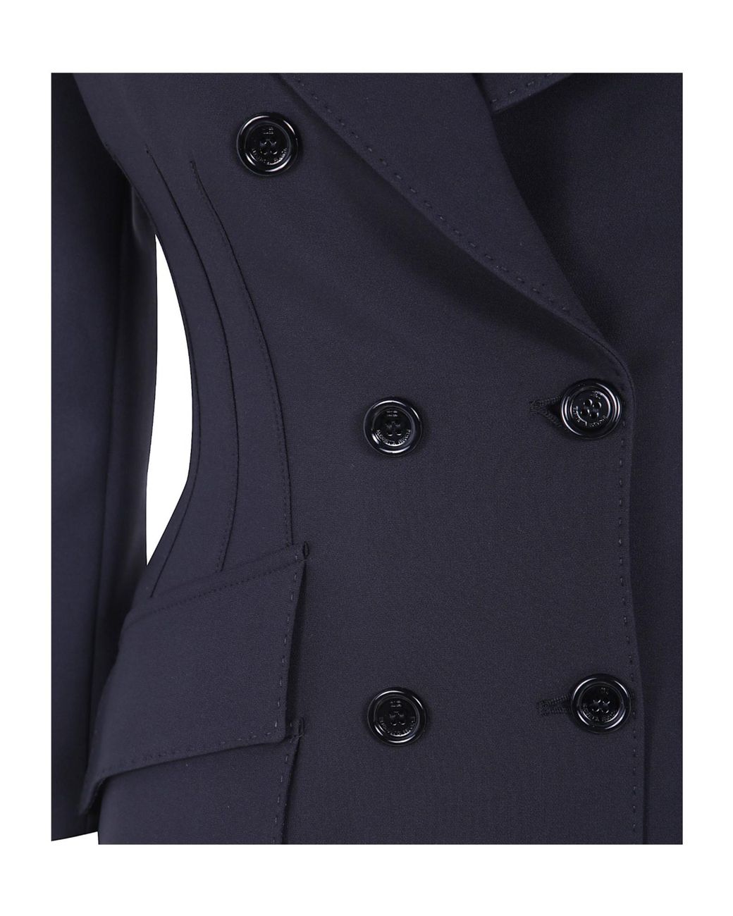 Elisabetta Franchi Blue Double-Breasted Coat Dress
