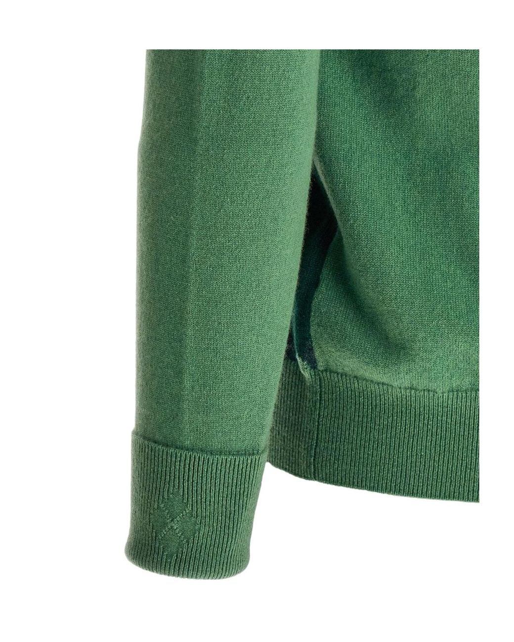 Ballantyne Green Diamond Intarsia V-Neck Knitted Sweater for men