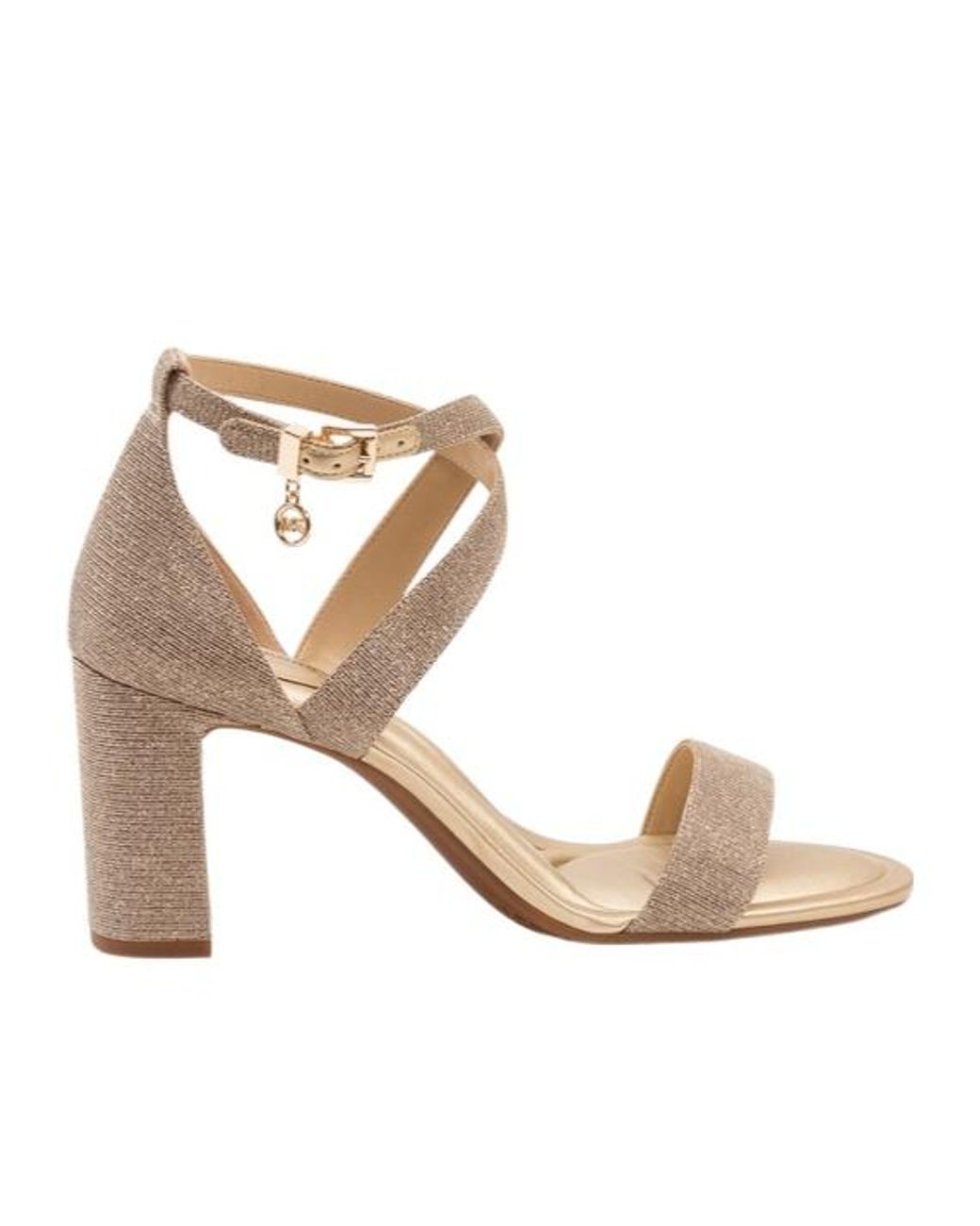 Michael Kors Metallic Michael Criss-Cross Heeled Sandals