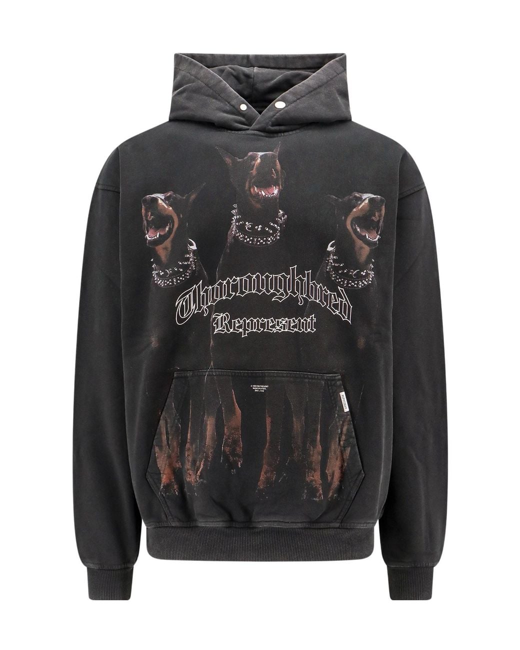 Represent Black Logo Logo Hooded Sweater for men