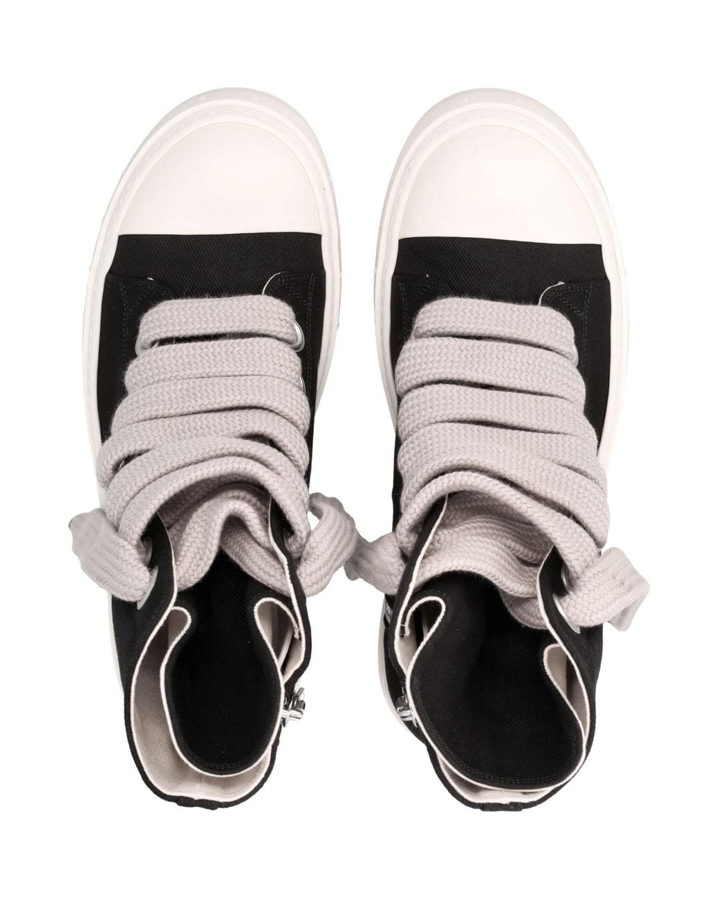 Rick Owens Black Round-Toe High-Top Casual Shoes