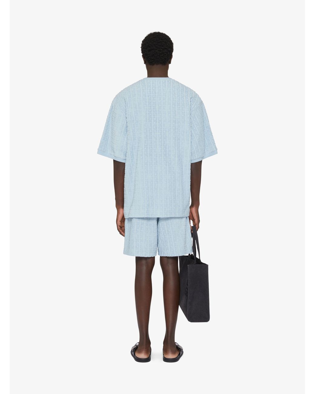Givenchy Blue Towelling 4G Short Sleeve T-Shirt for men