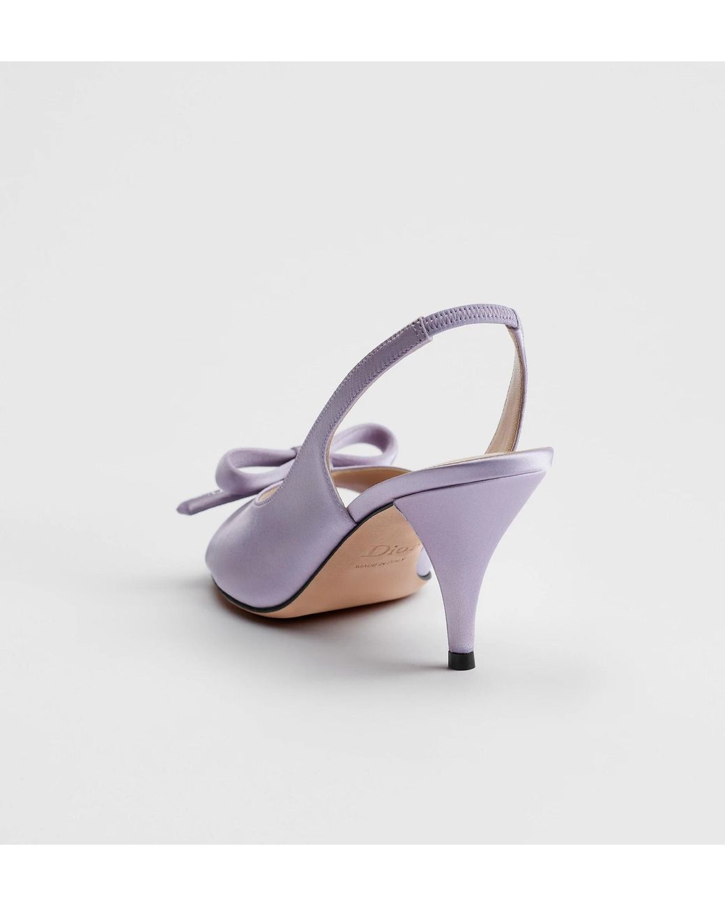 Dior White Bow Heeled Slingback Sandal