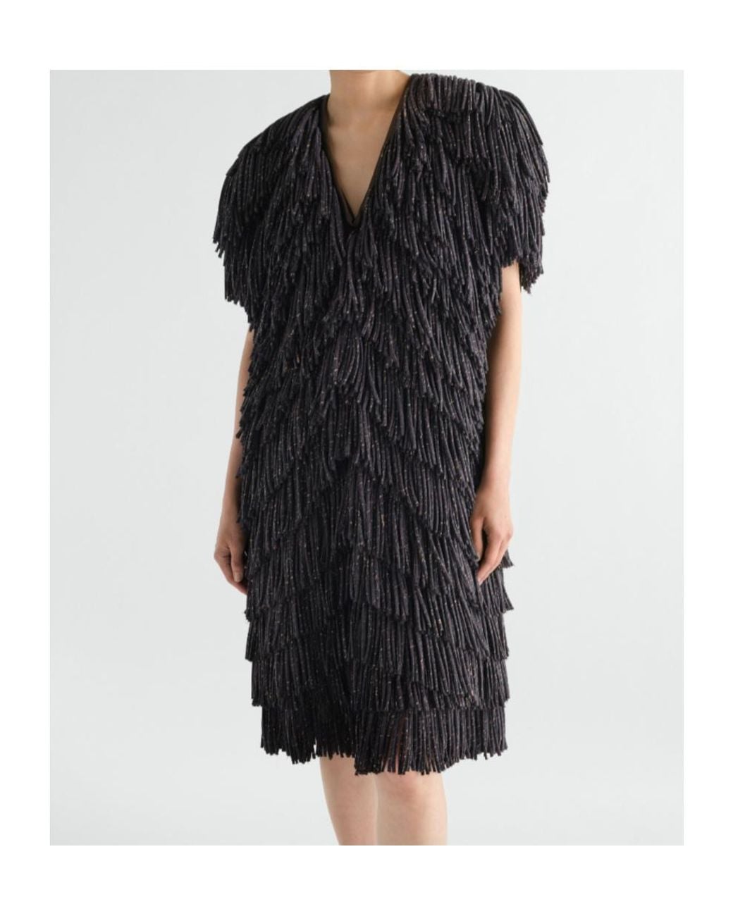 Lemaire Black Fringed Dress