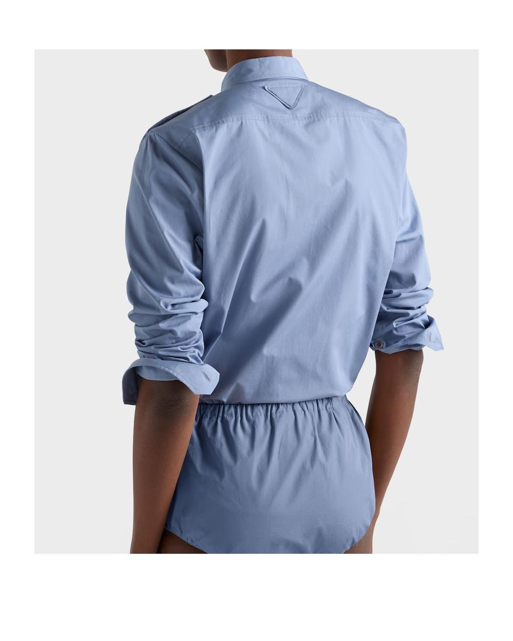 Prada Blue Cotton Poplin Shirt
