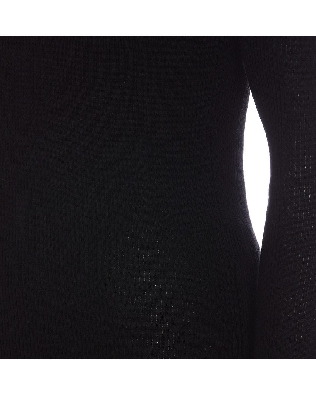 P.A.R.O.S.H. Black P.A.R.O..H. V-Neck Ribbed-Knit Long Sleeved Jumper