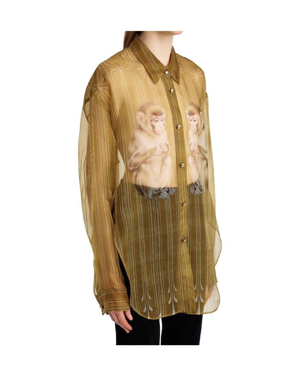 Khaite Metallic Goya Silk Organza Shirt