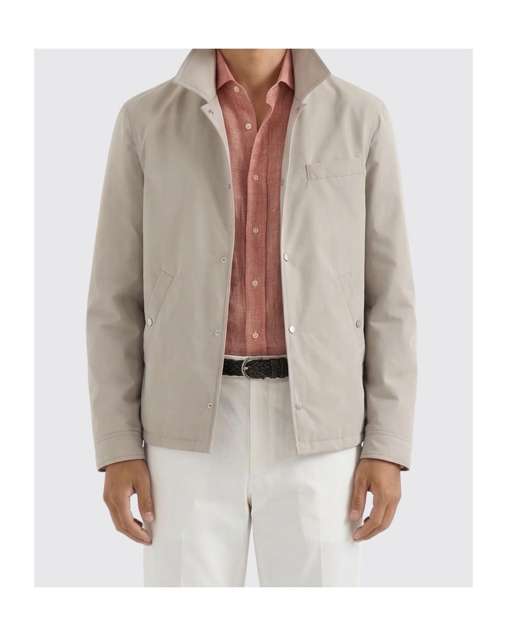 Brunello Cucinelli Gray Padded Outerwear Jacket for men