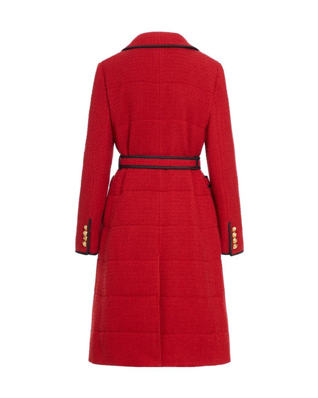 Gucci Red Double Breasted Belted Waist Coat