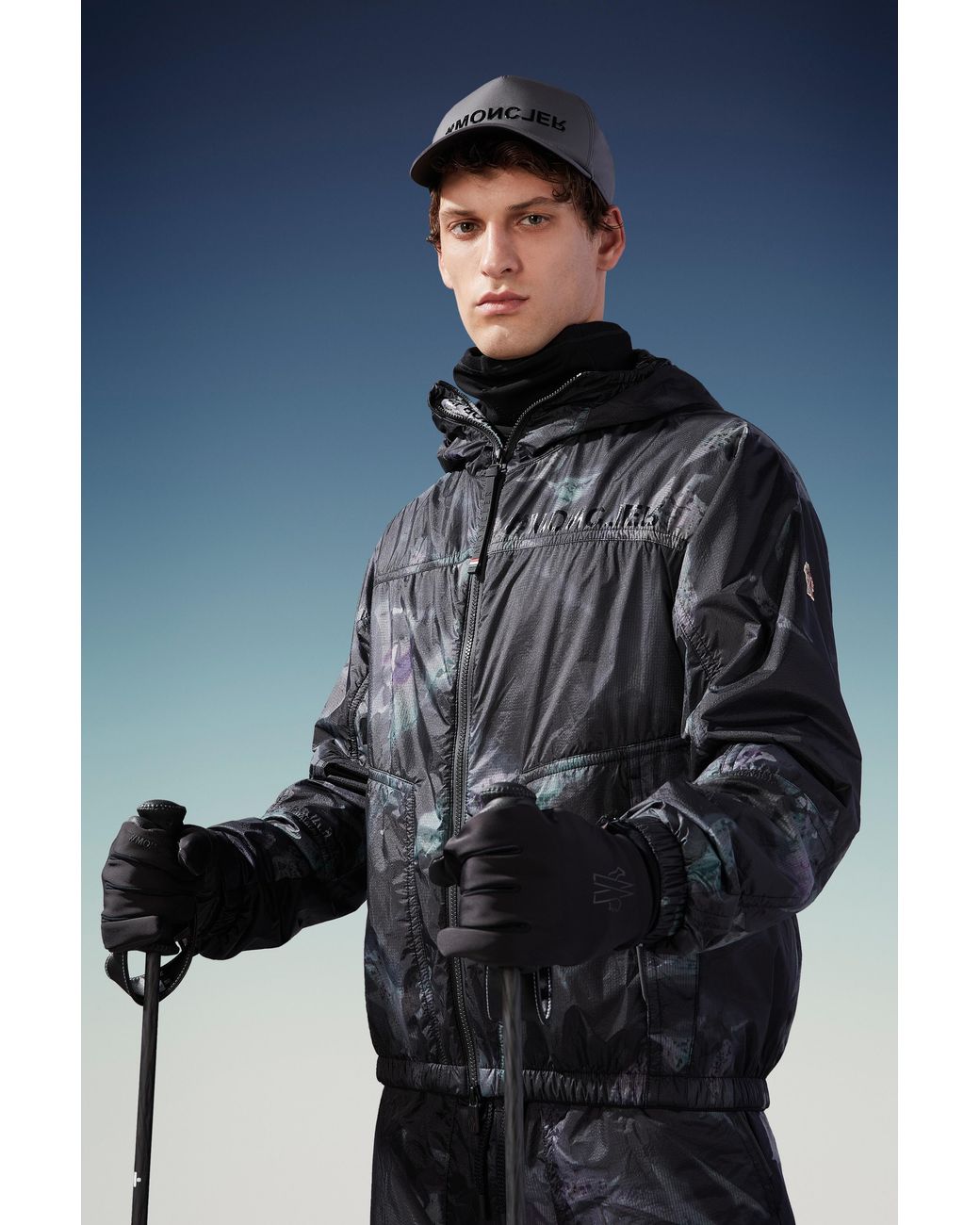 Moncler Black Nylon Gloves for men
