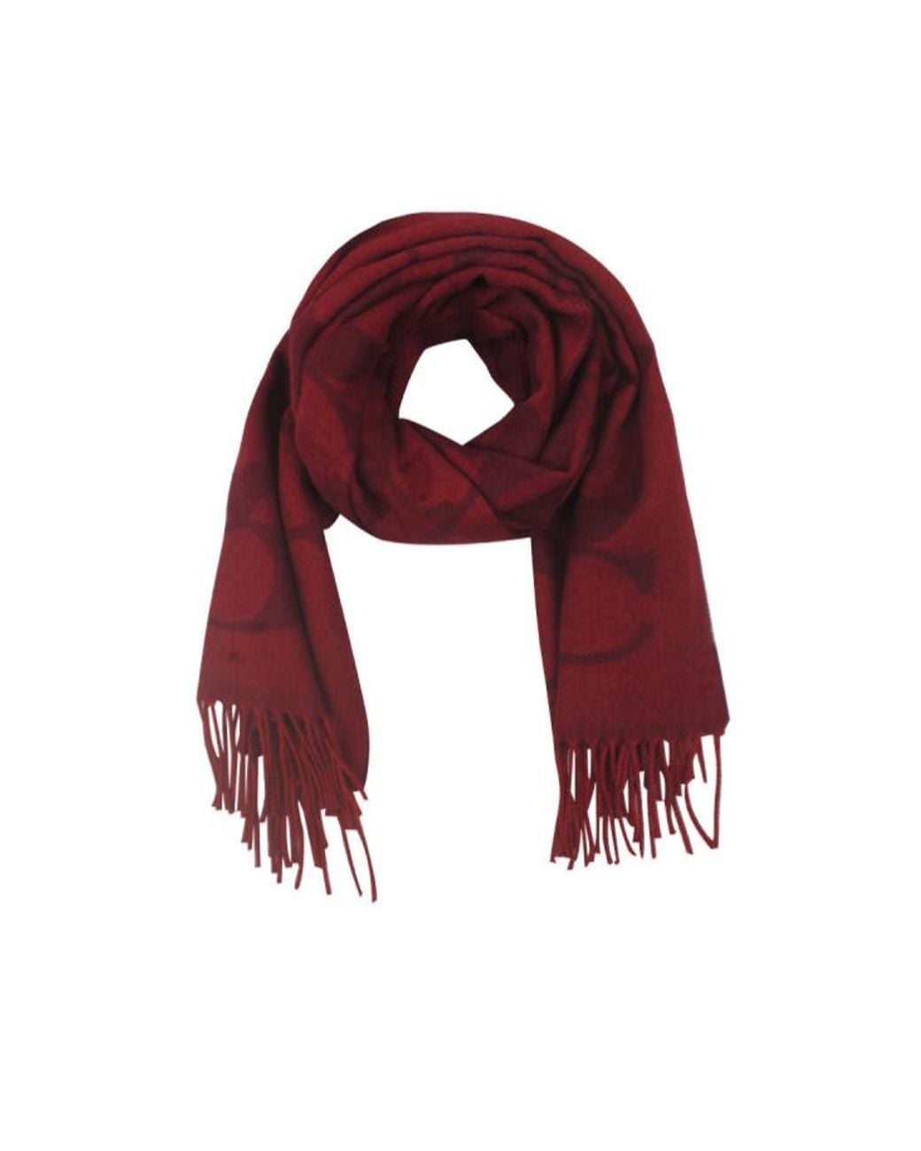 COACH Red Tassel Scarf