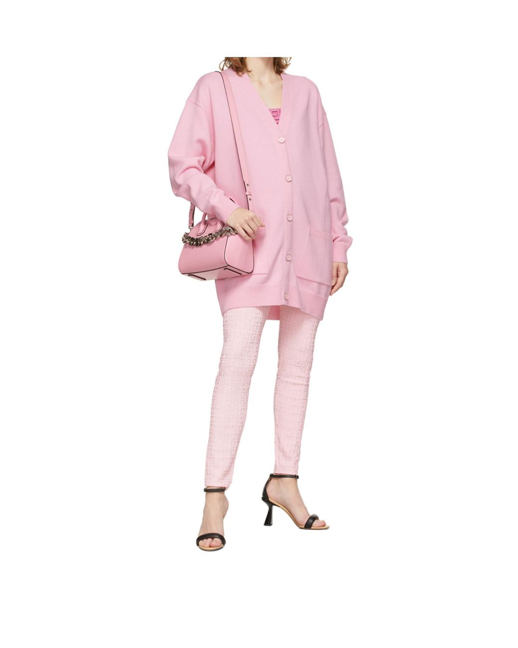 Givenchy Pink Embroidered Studded Wool-Cashmere Cardigan