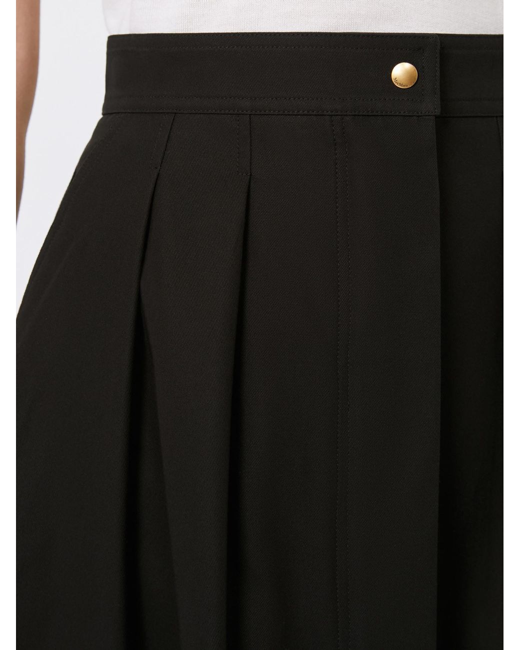 Max Mara Black Short Cotton Twill Skirt