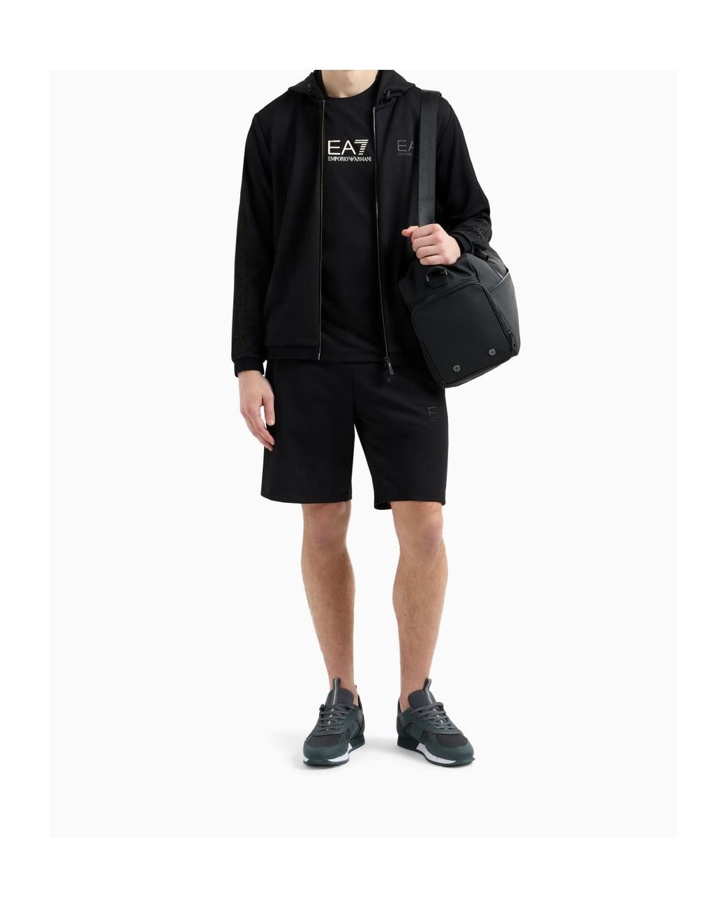EA7 Black Short-Sleeved T-Shirt for men