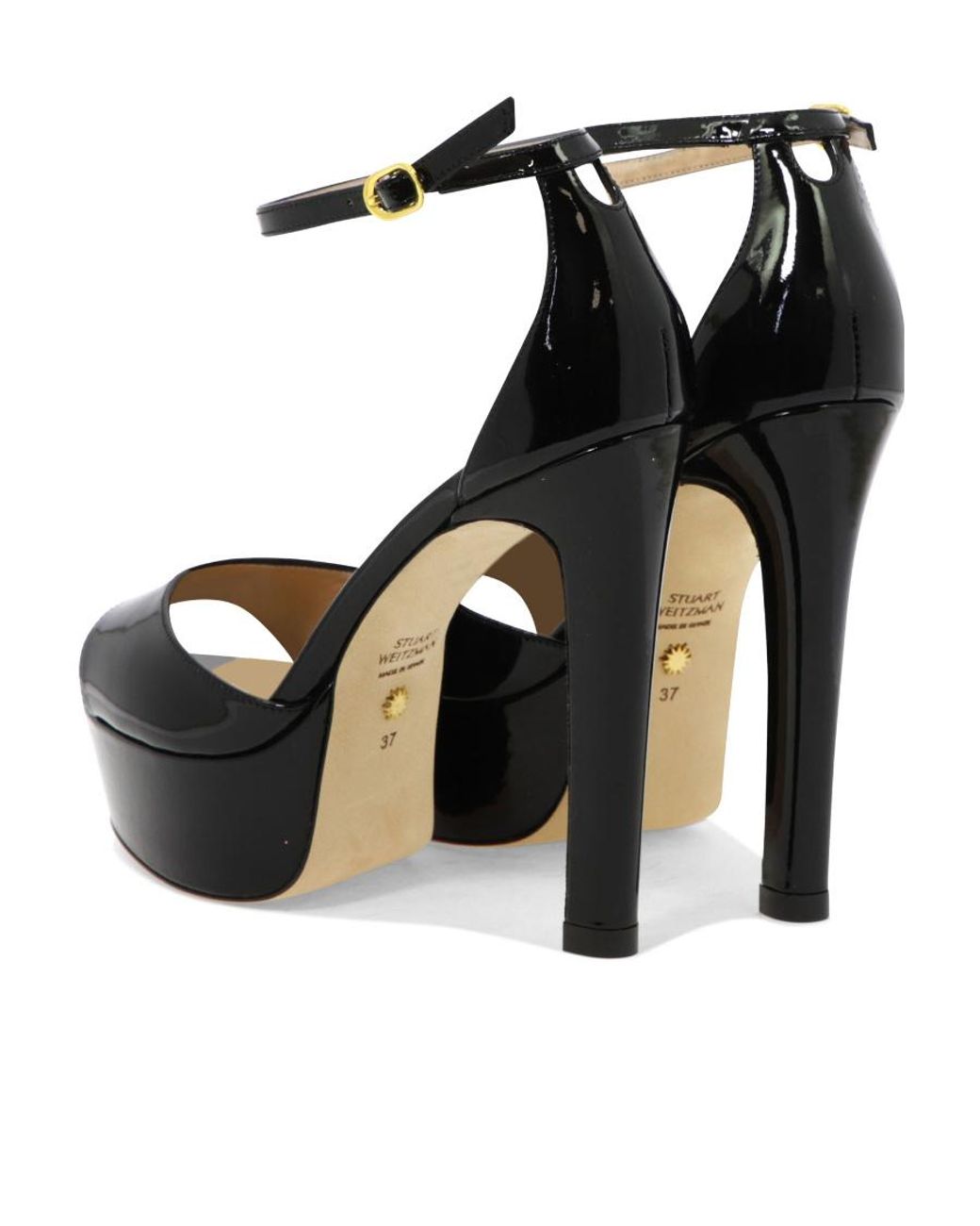 Stuart Weitzman Black 'Disco Platform' High Heeled Sandals