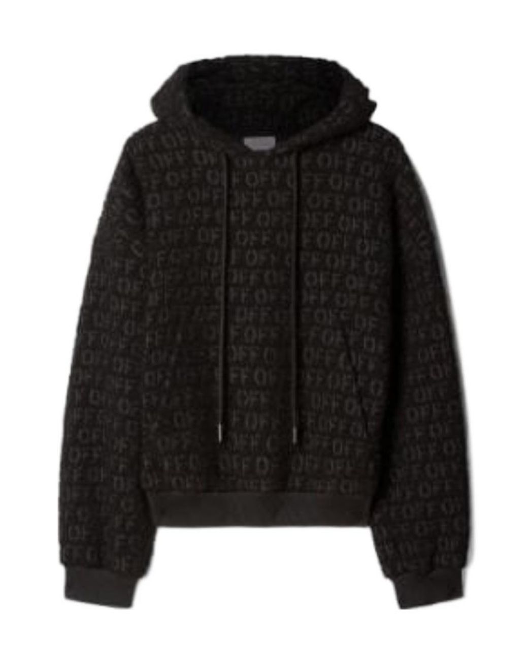 Off-White c/o Virgil Abloh Black All-Over Patterned Drawstring Hoodie for men