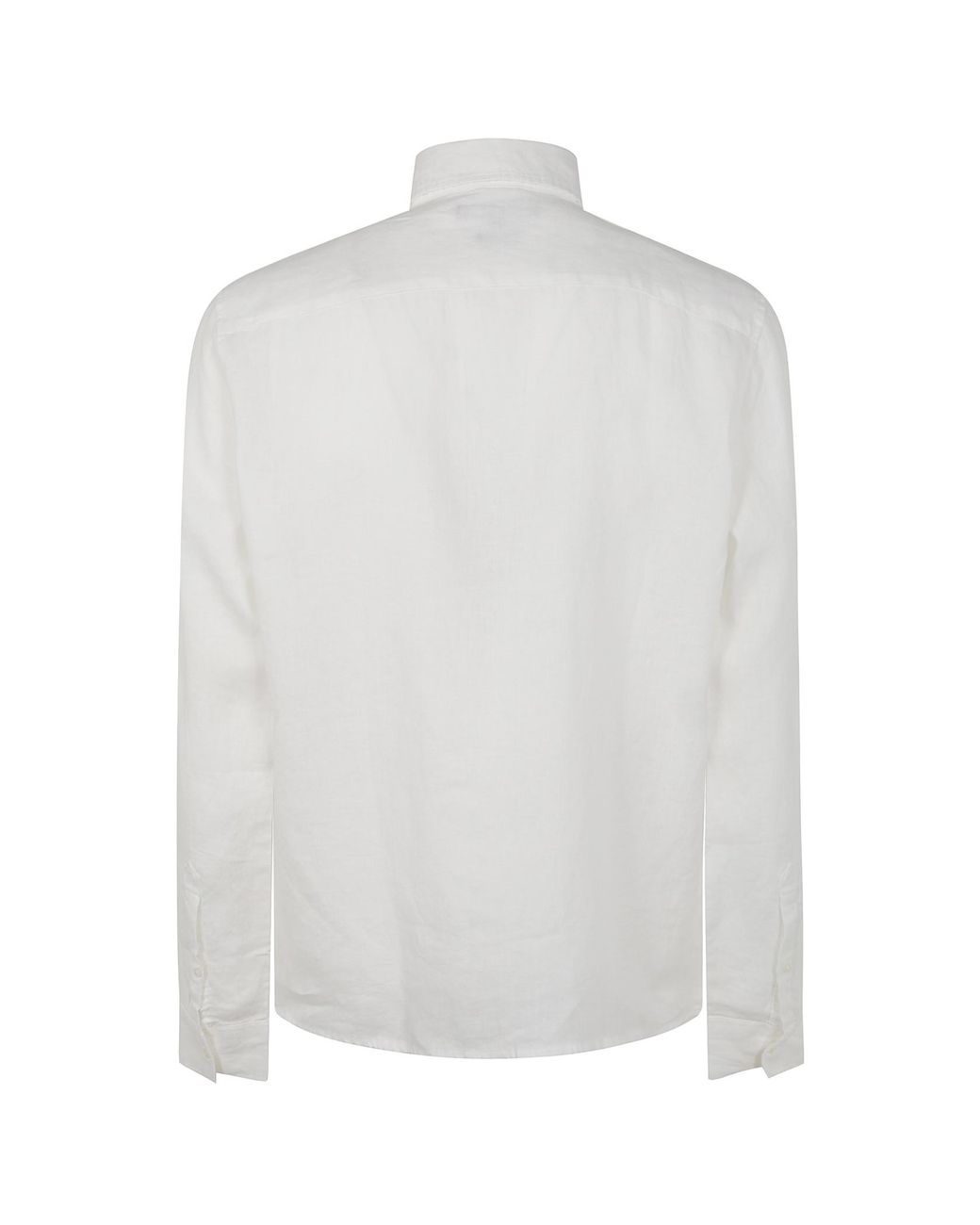 Michael Kors White Slub-Texture Curved Hem Shirt for men