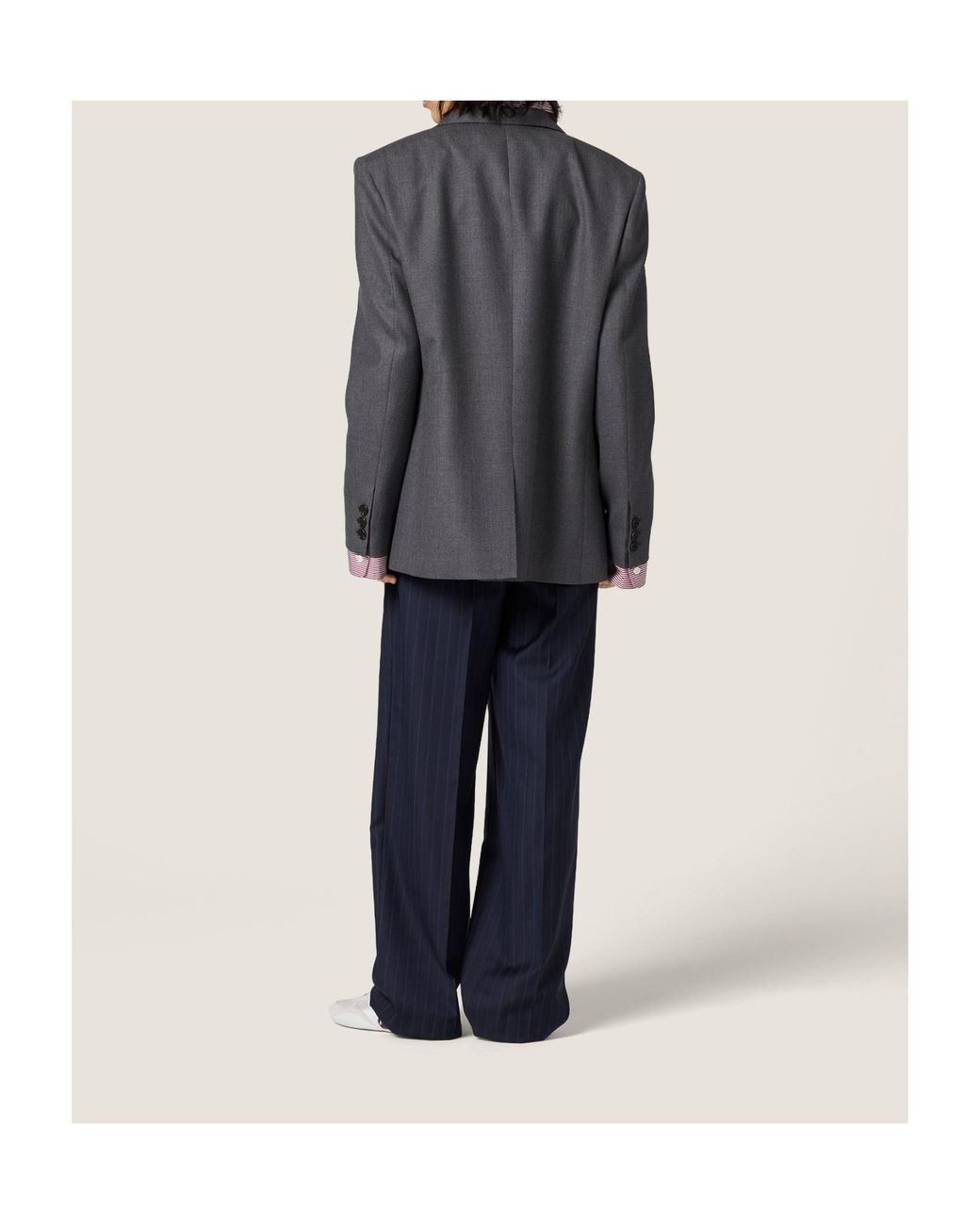Miu Miu Gray Single-Breasted Suit Jacket