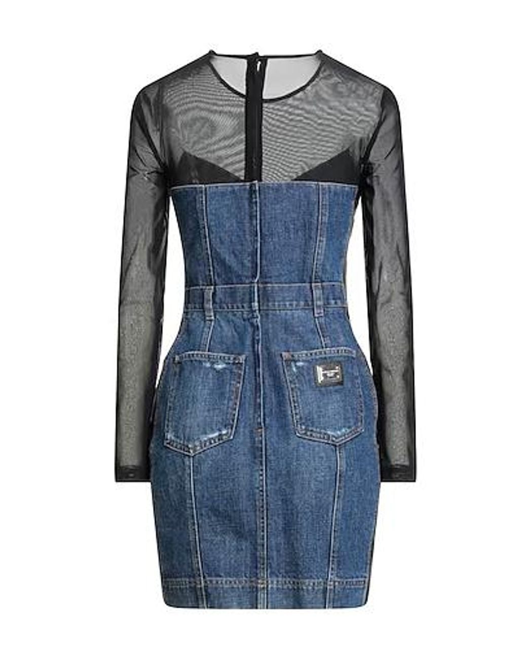 Dolce & Gabbana Blue Fitted Denim Dress