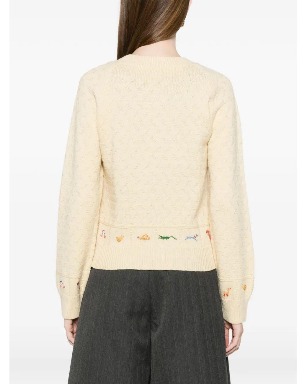 Bode Natural Wool Cardigan