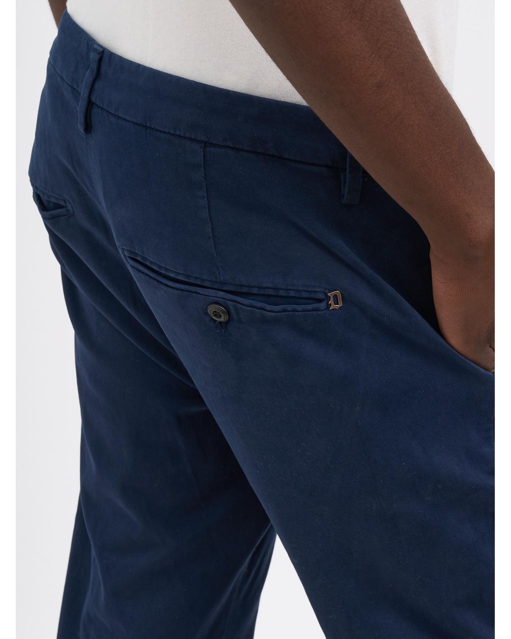 Dondup Blue Tapered-Fit Casual Trousers With Zip Details for men