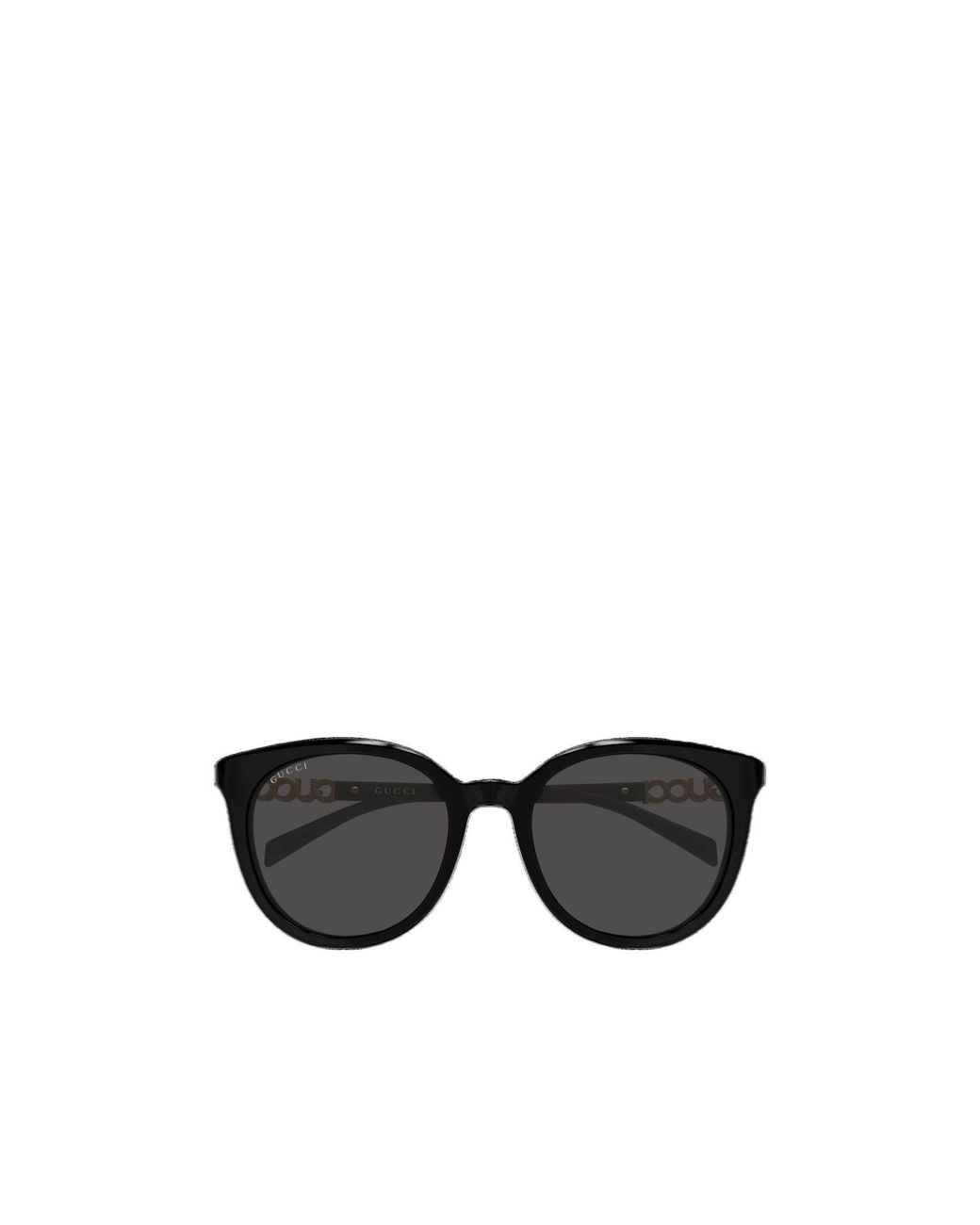 Gucci Black Round-Oval Panthos Sunglasses