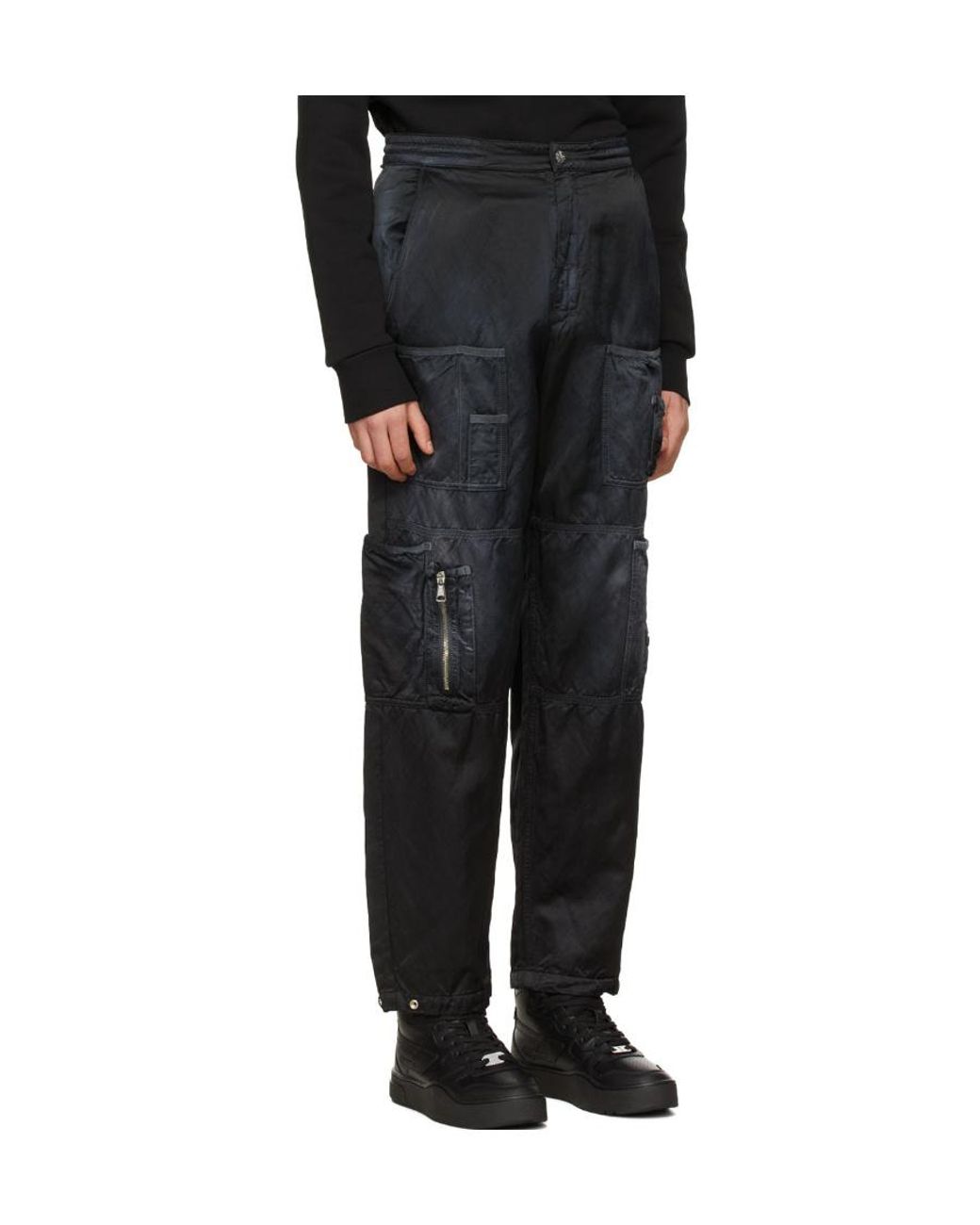 DIESEL Black Relaxed Cargo Pants for men