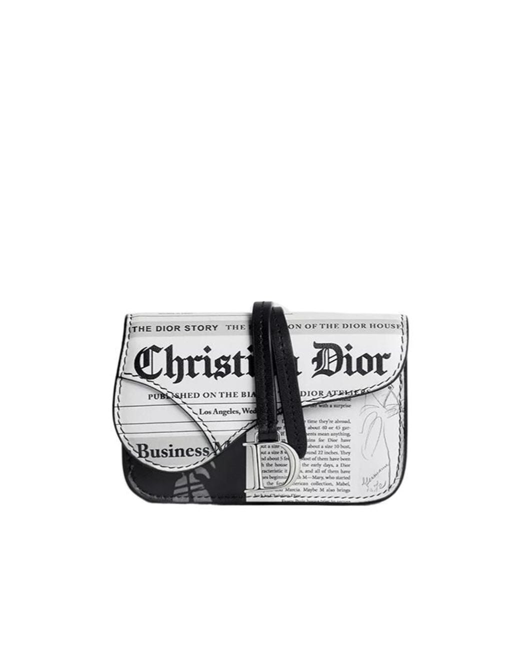 Dior White Saddle Bloom Card Holder