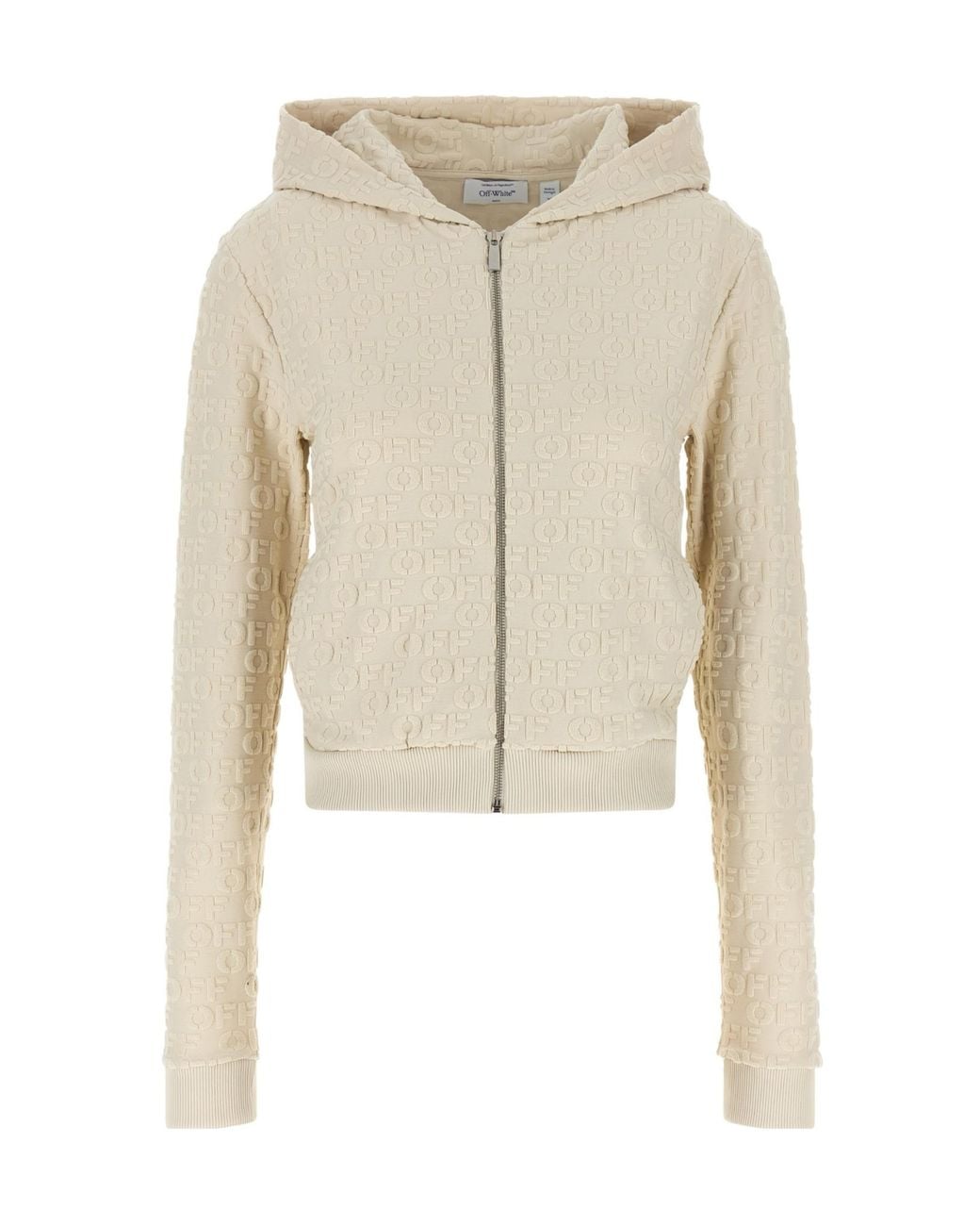 Off-White c/o Virgil Abloh Natural Terry Off Zip-Up Hoodie