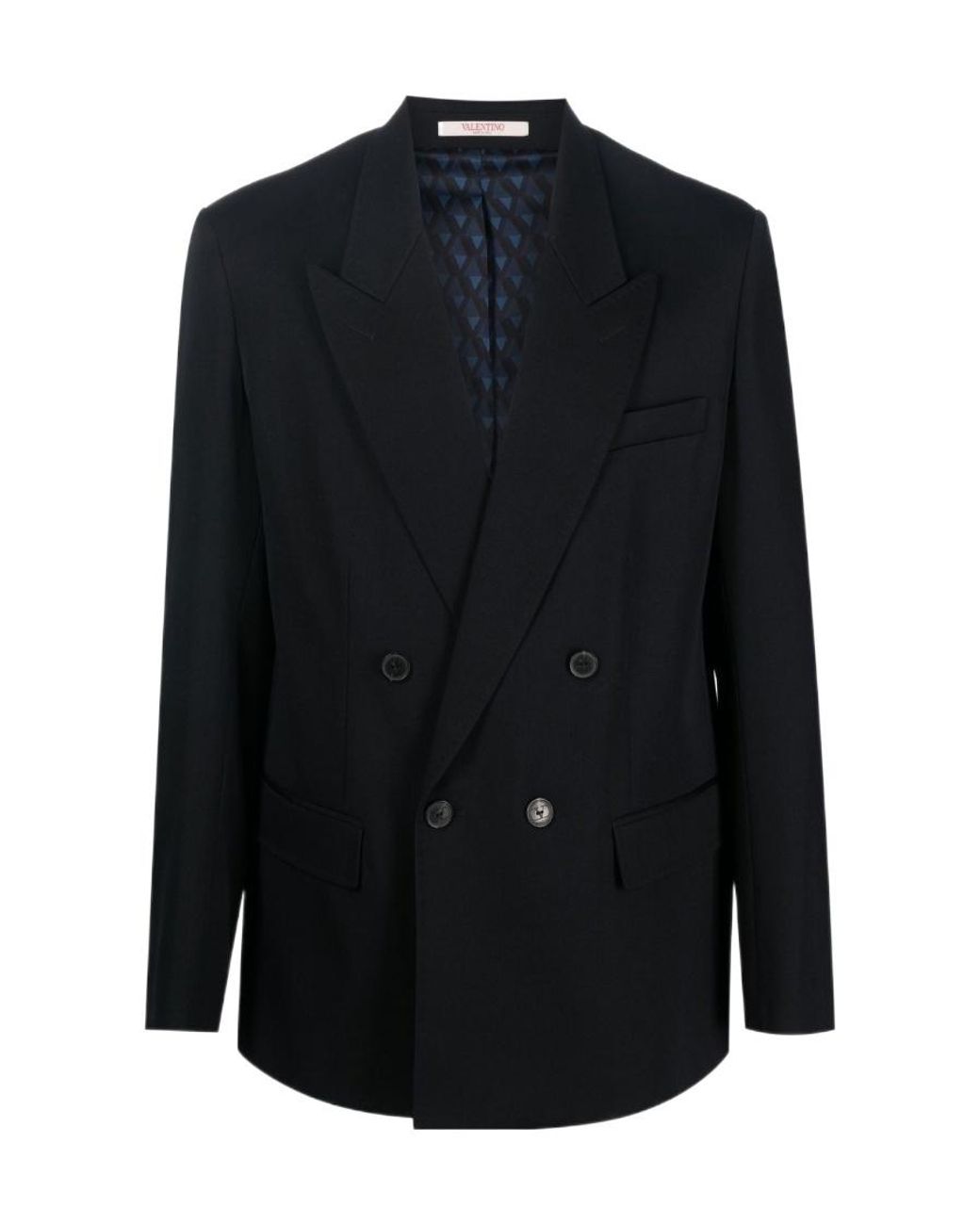 Valentino Blue Lapel Long-Sleeved Suit Jacket for men