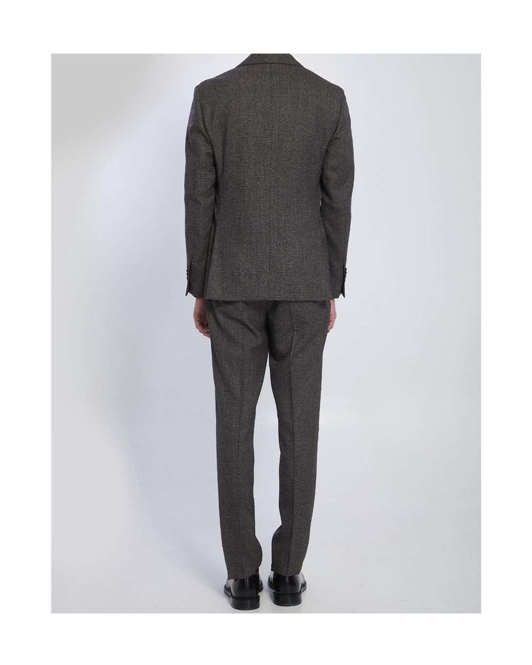 Lardini Black Single-Breasted V-Neck Suit for men