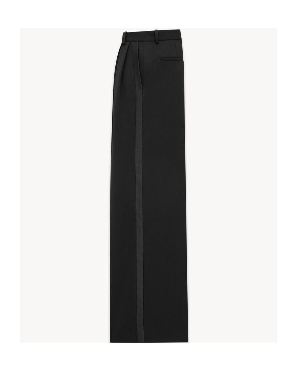 Saint Laurent Black Wide-Leg Tuxedo Pants for men