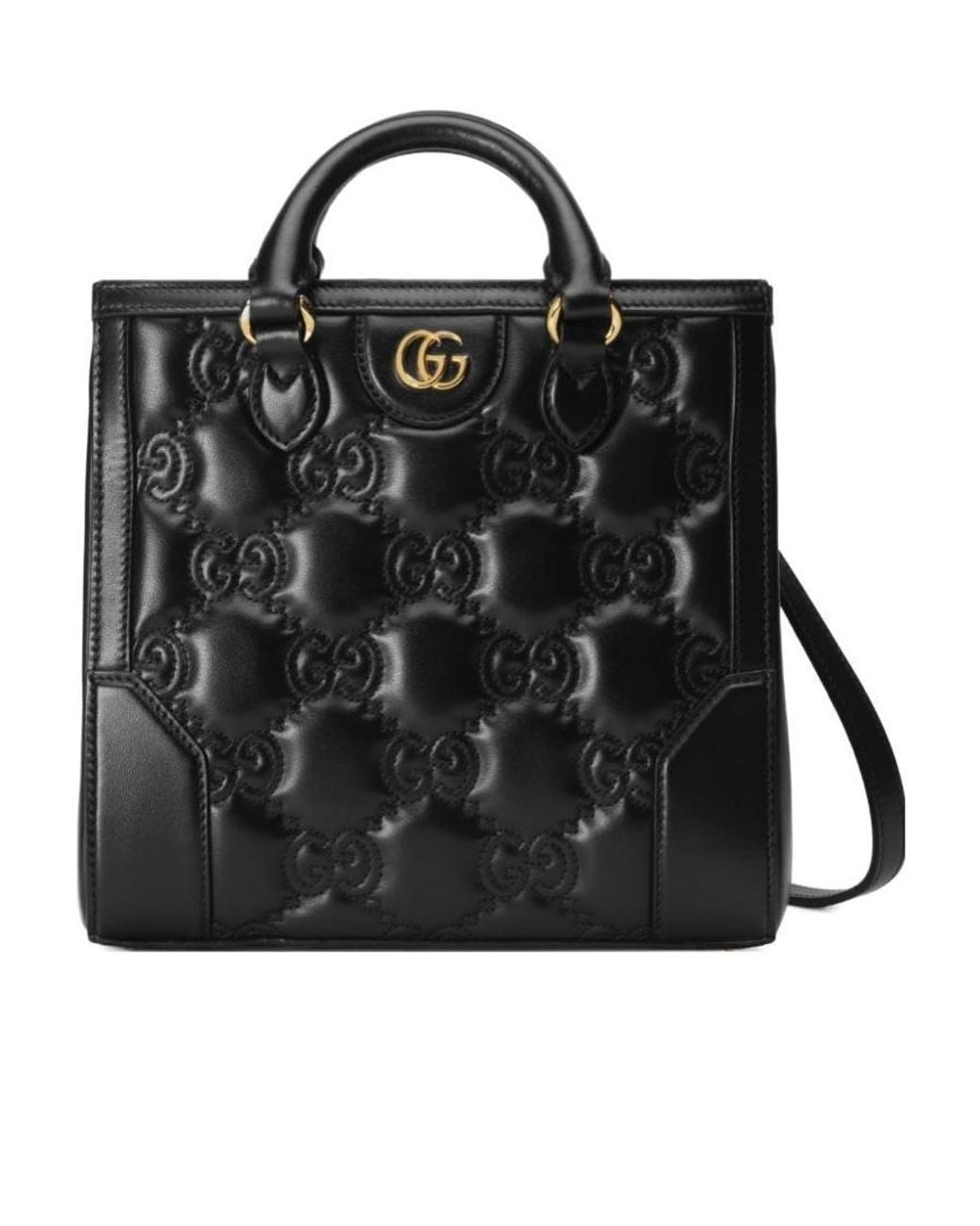 Gucci Black Matelassé Mini Top Handle Bag