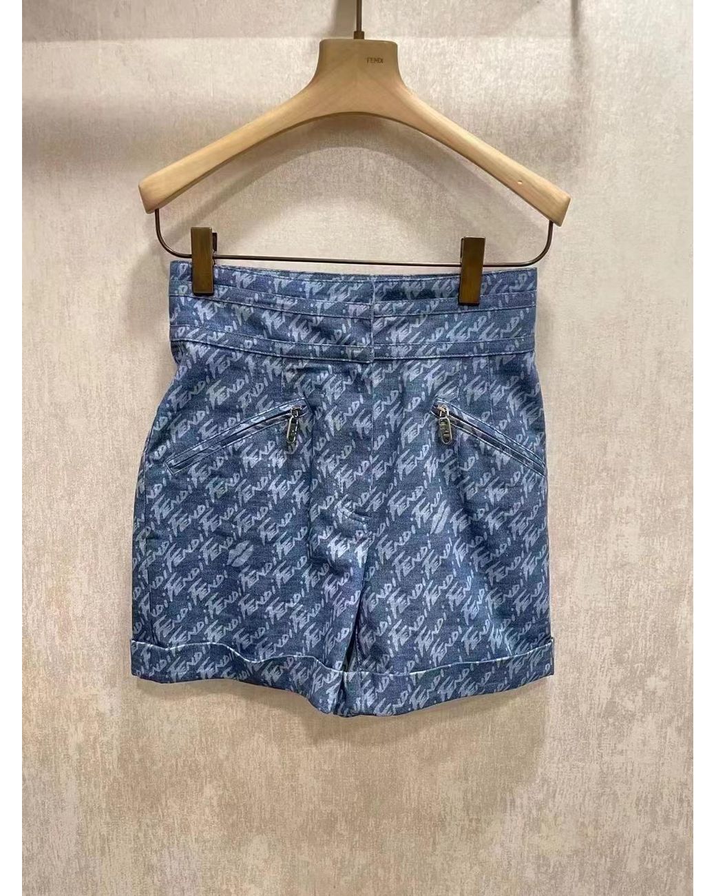 Fendi Blue Light Chambray Shorts
